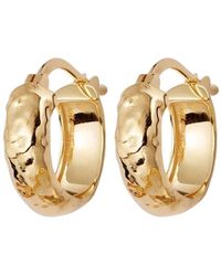 Nazzar - Textured Hammered Hoop Earrings - Lyst