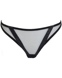 Something Wicked - Nina Leather & Mesh Thong - Lyst