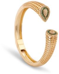 Saachi - Crystal Bangle Metal Bracelet - Lyst