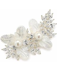 Angel Barocco - Floral Crystal Pearl Brooch - Lyst