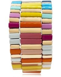 Michael Nash Jewelry - Miria Multi Pastel And Bright Enamel Stretch Three Piece Bracelet Set - Lyst