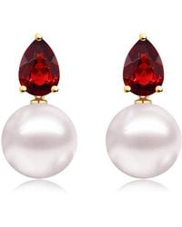Kai Fine Jewelry - Solid Natural Garnet & Freshwater Pearl Venus Tears Convertible Drop Earrings - Lyst