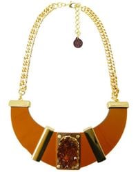 Gissa Bicalho - Handmade Acrylic Necklace Slope Citrine Amber - Lyst