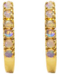 NASI SILVER - Adaya Huggie Hoops- Opal - Lyst