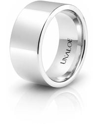 Unaloe - Wide Smooth French-Edge Sterling Band: Timeless Elegance - Lyst