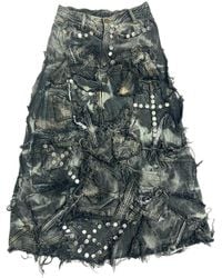 Zasta Studio - Shred Couture Carbon Clash Studded Denim Skirt - Lyst