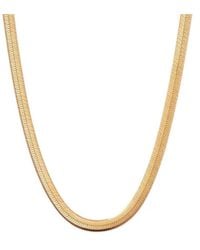 Harfi - Plated Herringbone Snake Chain Necklace - Lyst