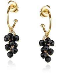 MOUNIR LONDON - Black Onyx Huggy Hoop Earrings - Lyst