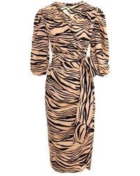 concept A trois - Cocktail Dress With Puff Sleeves - Lyst