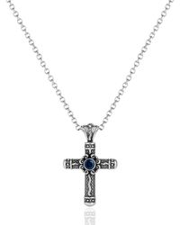 Unaloe - Necklace With Sapphire Cross Pendant – Sterling Jewelry - Lyst