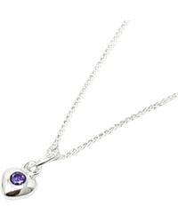 Harfi - Mini Amethyst February Birthstone Heart Necklace - Lyst