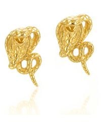 Unaloe - Plated Serpent Stud Earrings – Perfect For Second Piercing – Jewellery For - Lyst