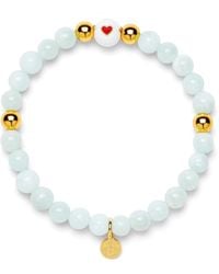 Seven Saints - Moonstone Heart Bracelet For Balance And Minted Glow - Lyst