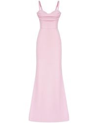 POST MERIDIEM - Maxi Dress With Gathered Bodice - Lyst