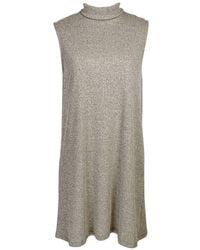 Jennafer Grace - Oatmeal Mockneck Tank Mini Dress - Lyst