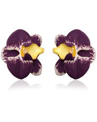Milou Jewelry - Orchid Flower Earrings - Lyst