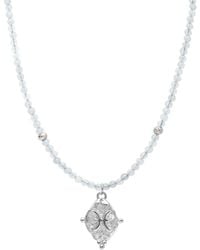 Seven Saints - Pisces Gemstone Choker Necklace, Aquamarine, Rhodium - Lyst