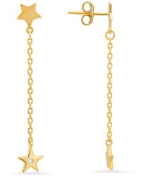 Kylie Harper - Petite Dangling Stars Diamond Cz Earrings - Lyst