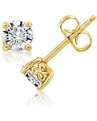 Diamonbliss - 5Mm Round Cut Solitaire Stud Earrings - Lyst