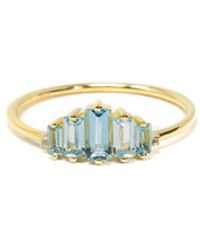 NASI SILVER - Aaliyah Baguette Ring- Topaz - Lyst