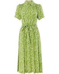 Louche - Inesa Negative Floral Print Short Sleeve Midi Shirtdress - Lyst