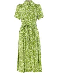 Louche - Inesa Negative Floral Print Short Sleeve Midi Shirtdress - Lyst