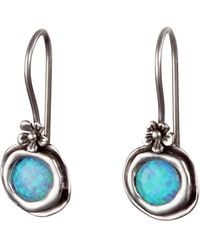 Isla Silver - Handmade Sterling Opal Earrings With Dainty Flower Detail - Lyst