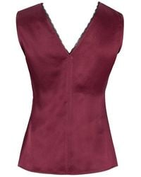 Exquise - V Neck Slim Fit Satin Look Cherry Blouse Cherry Blouse - Lyst