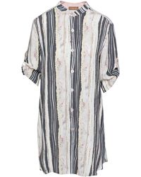 Conquista - Long Summer Shirt In Print Striped Fabric - Lyst