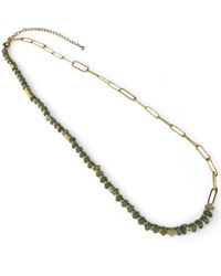 Clemence Wren - Jade Stone Paperclip Necklace - Lyst