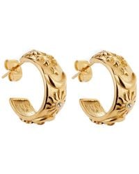 Ballinger Jewellery - You'Re My Sun, Moon And Stars Chunky Everyday Hoop Earrings - Lyst