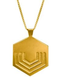 Edge Only - Hexagon Pendant 18Ct Vermeil - Lyst