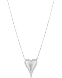 SHYMI - Pave Outline Heart Necklace - Lyst