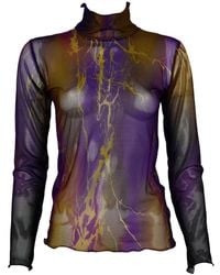 Lalipop Design - Abstract Printed Semi-Sheer Tulle Top - Lyst