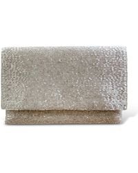 Pick Happy - Steel Cut Beaded Petite Clutch Platinum - Lyst