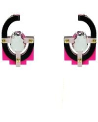 Gissa Bicalho - Handmade Acrylic Earring With Oval Cut Stone - Lyst