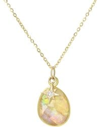 KAMARIA - Peach Tourmaline Necklace With Diamond And Star Charm - Lyst
