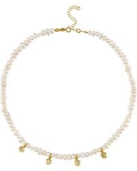 LINYA JEWELLERY - Stone Sand Pearl Necklace - Lyst