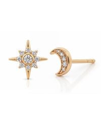 Nellou Jewellery - Celestial Duo Stud Earrings - Lyst