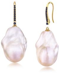 Kai Fine Jewelry - Solid Natural Sapphire & Baroque Pearl Convertible Drop Earrings - Lyst