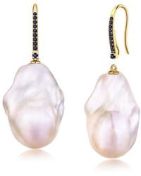 Kai Fine Jewelry - Solid Natural Sapphire & Baroque Pearl Convertible Drop Earrings - Lyst