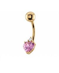 Zahav Jewelry - 10K Solid Heart Shaped Amethyst Cz Belly Ring - Lyst