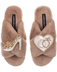 Laines London - Classic Laines Slippers With Mrs Heel & Wedding Ring Brooches - Lyst