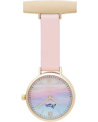 Bermuda Watch Company - Annie Apple Meraki Sunset Blush Leather Nurse Fob Watch - Lyst