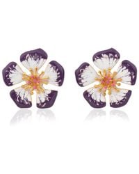 Milou Jewelry - Purple Primrose Flower Earrings - Lyst