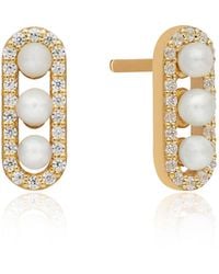 The Jewelz - Pearl Song Studs-Earrings - Lyst