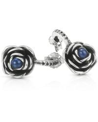 Unaloe - Sterling Rose Drop Earrings With Sapphire – Earrings For – Jewelry For - Lyst
