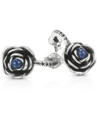 Unaloe - Sterling Rose Drop Earrings With Sapphire – Earrings For – Jewelry For - Lyst