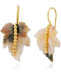 Milou Jewelry - Agate Leaf Earrings - Lyst