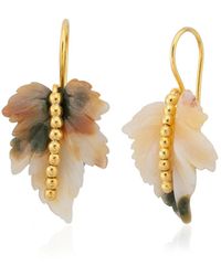 Milou Jewelry - Agate Leaf Earrings - Lyst